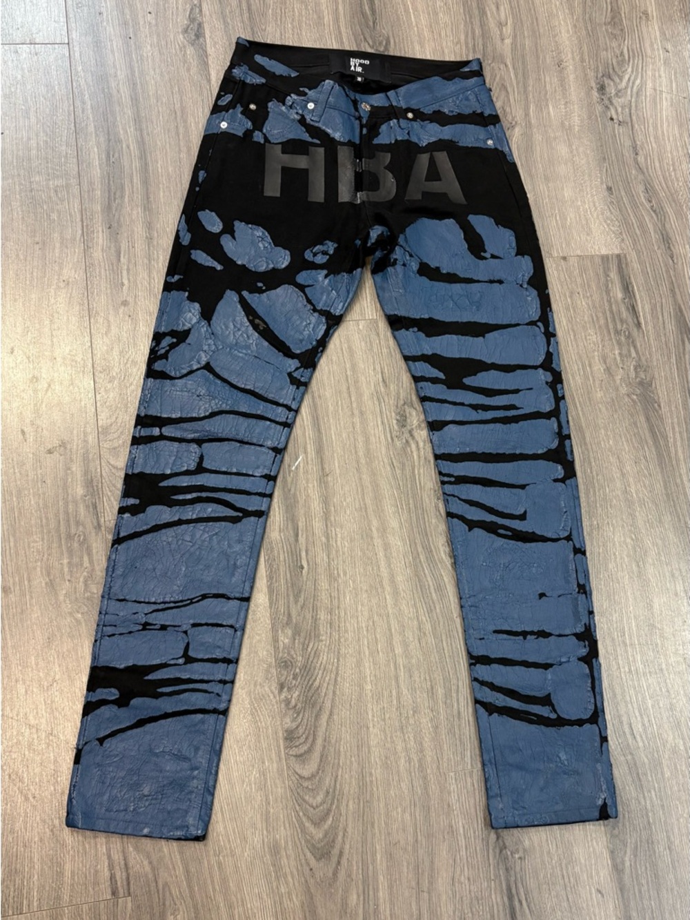 Hood by Air Black & Blue “splatter” Skinny Jeans
